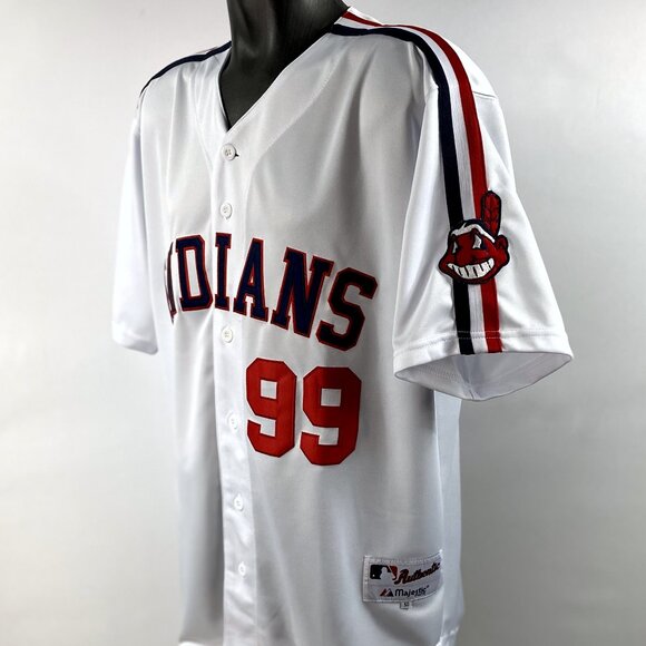 CLEVELAND INDIANS #99 Rick VAUGHN Sewn Jersey WHITE - Picture 8 of 10